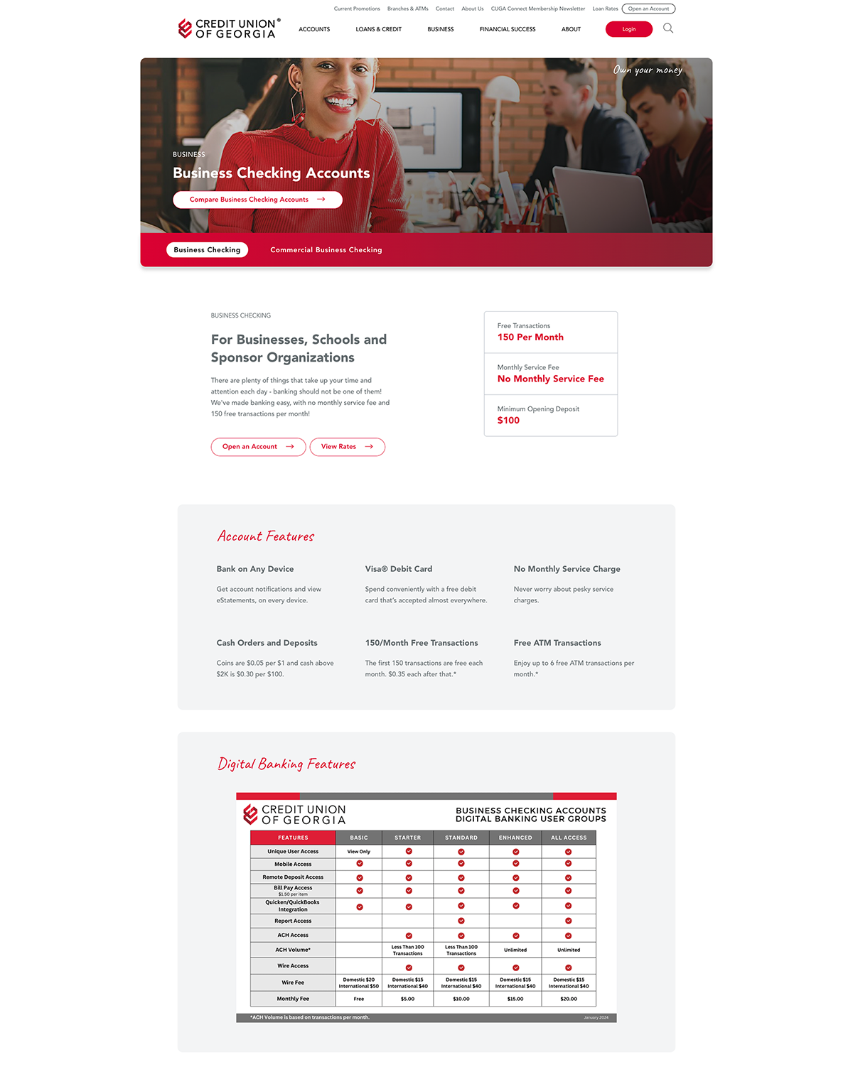 Business Checking — BEFORE (represents prior paneled pattern with PDF)