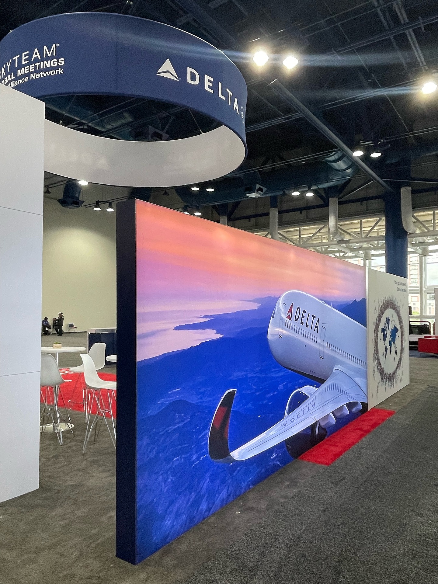 Delta trade show booth large fabric graphic